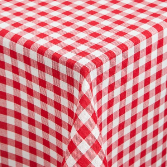 ERWIN M. Duk Chatelete rutete; 80x80 cm (BxL); Rød/Hvit; Kvadratisk