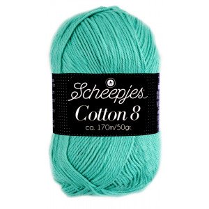 Scheepjes Cotton 8 Garn Unicolor 665 Sjøgrønn Scheepjes Cotton 8 Garn Unicolor 665 Sjøgrønn