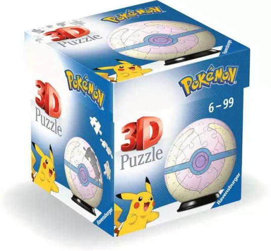 Puslespill 3D 54 Pokémon Ball hvit/rosa