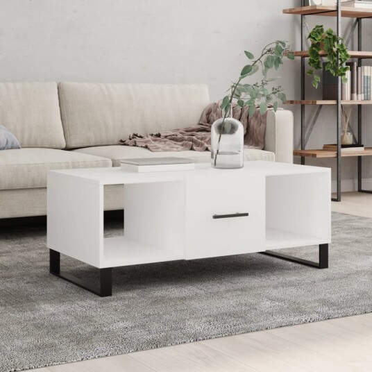 Salongbord hvit 102x50x40 cm konstruert tre 8720845427856