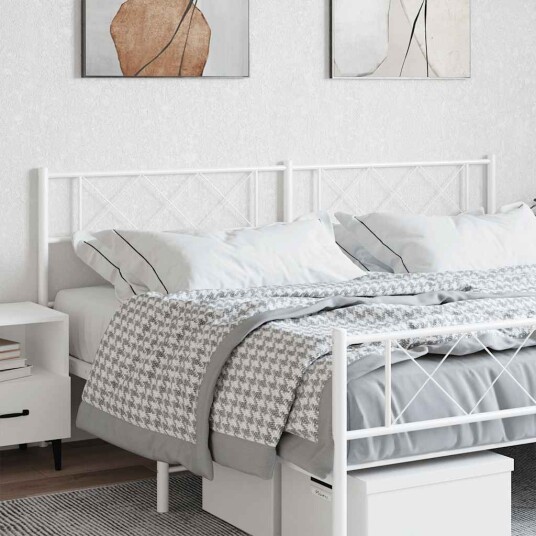 Sengegavl i metall hvit 180 cm 8721012191419