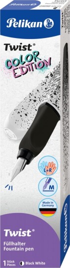 Pelikan 826174, Svart, Hvit, Patronpåfyllingssystem, Blå, Rustfritt Stål, Ambidextrous, 1 Stk