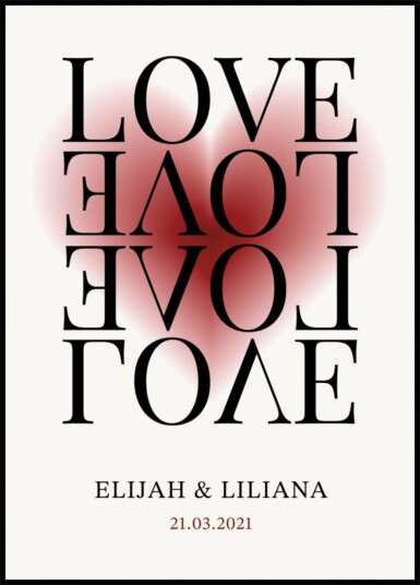 Minimalist Love Art Print Plakat / 50x70