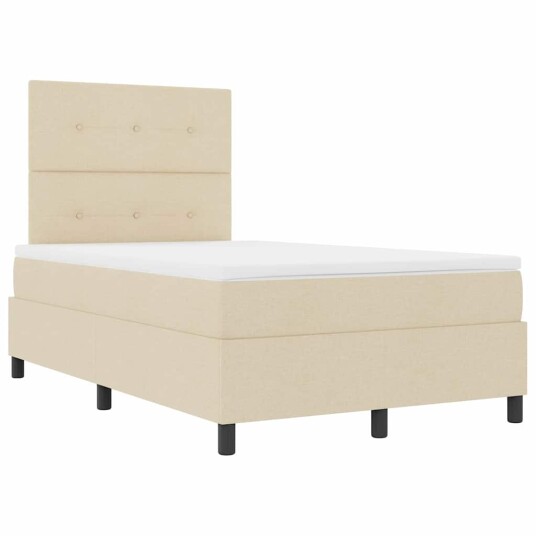 Box Spring seng med madrass Krem 120x200 cm Stoff