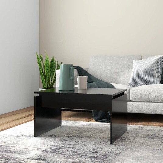 vidaXL Salongbord svart 68x50x38 cm sponplate