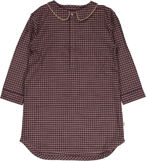 Wheat Nightgown Vilje Midnight Blue Check (128 / 8 år)