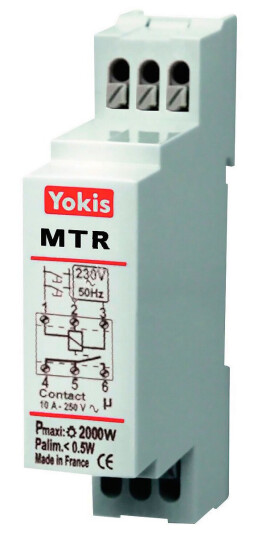 Kiprelæ/timer DIN skinne 10/6A ohmsk/induktiv Yokis Kiprelæ/timer DIN skinne 10/6A ohmsk/induktiv Yokis