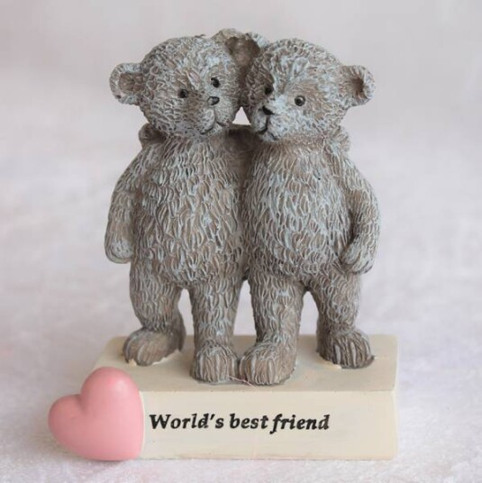 Figur To Bjørner med teksten "World`s best Friend Figur To Bjørner med teksten "World`s best Friend