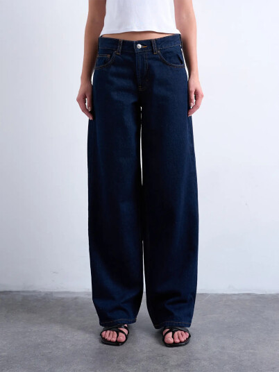 Topshop Cinch Low Rise Wide Denim Jeans Denim 26/32 Topshop Cinch Low Rise Wide Denim Jeans Denim 26/32