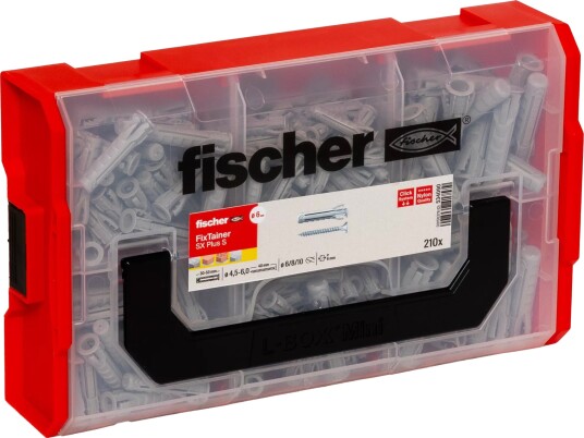 Fischer FIXtainer Duopower pluggboks korte og lange 210 deler
