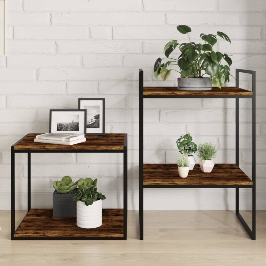 Vegghyller 4 stk røkt eik 40x40x1,5 cm konstruert tre 8721012209190