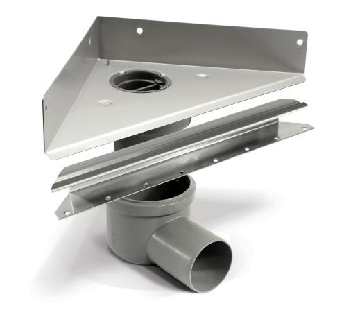Unidrain Gulvrenne hjørnemodell, 200 mm