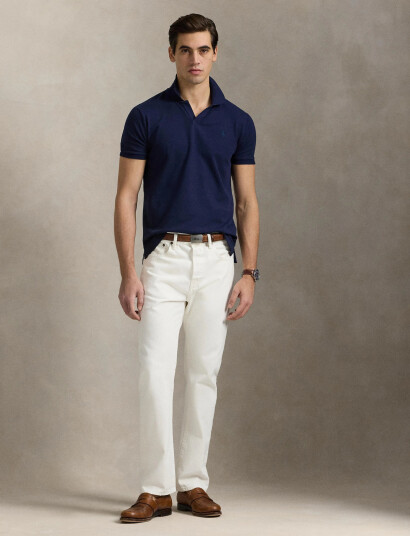 Polo Ralph Lauren Custom Slim Fit Stretch Mesh Polo Shirt   Navy   XS