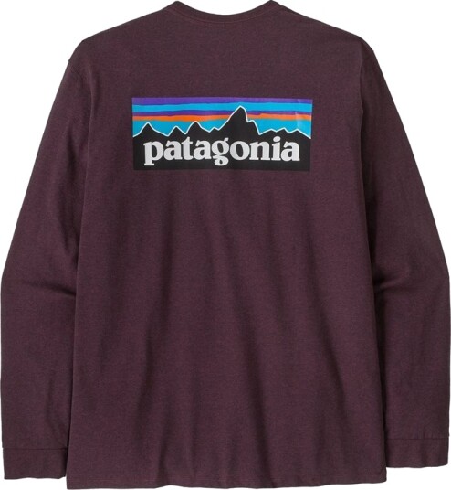Patagonia M"s L/S P 6 Logo Responsibili Tee Berry Fig