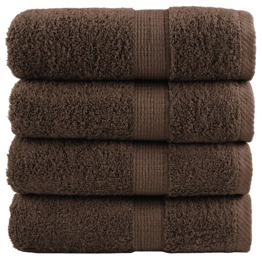 Premium vaskehåndklær SOLUND 4 stk brune 30x30 cm 600 g/m² Premium vaskehåndklær SOLUND 4 stk brune 30x30 cm 600 g/m²