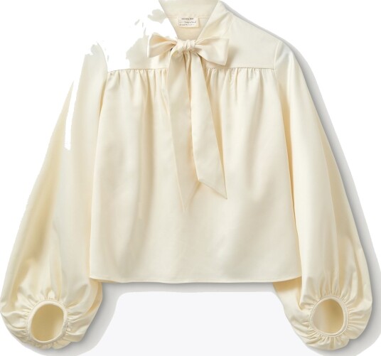 DESIGNERS REMIX Stella Bow Blouse Hvit 42 DESIGNERS REMIX Stella Bow Blouse Hvit 42