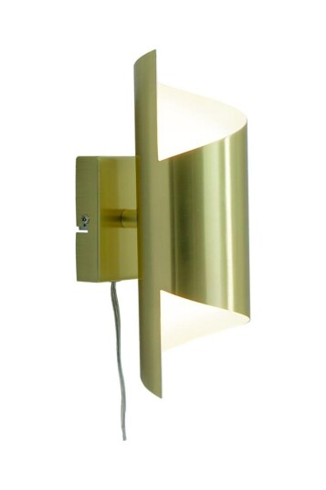 Lucile vegglampe Matt messing / Hvit