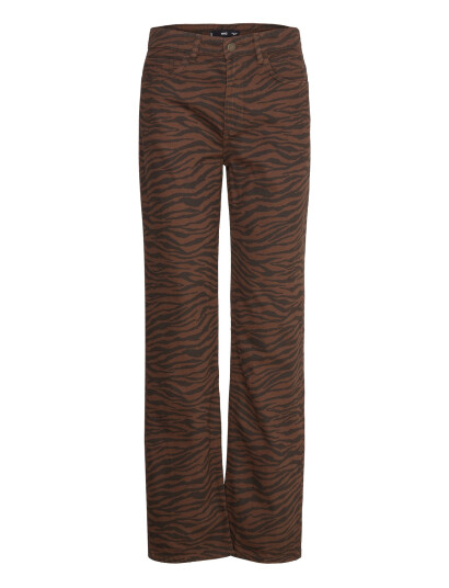 Mango Zebra-Print Straight-Fit Jeans - Brown - 34 Mango Zebra-Print Straight-Fit Jeans - Brown - 34