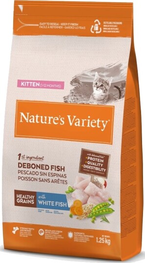 Nature’S Variety Tørrfôr Nature'S Variety Healthy Grains Kitten Hvit Fisk 1.25 kg