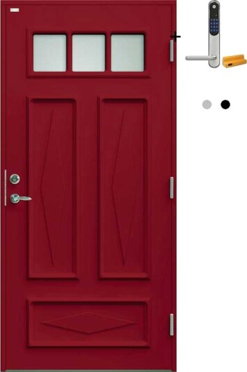 Ytterdør Diplomat Britta Klart Glass med Yale Doorman Classic Home