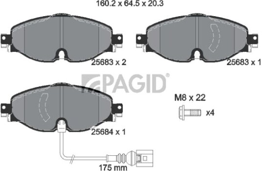 PAGID T2239N Bremseklosser