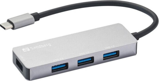Sandberg USB-C Hub 1xUSB3.0+3x2.0 SAVER USB-hub - 4 porter - Grå