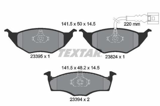 Bremseklosser TEXTAR 2339502 Bremseklosser TEXTAR 2339502