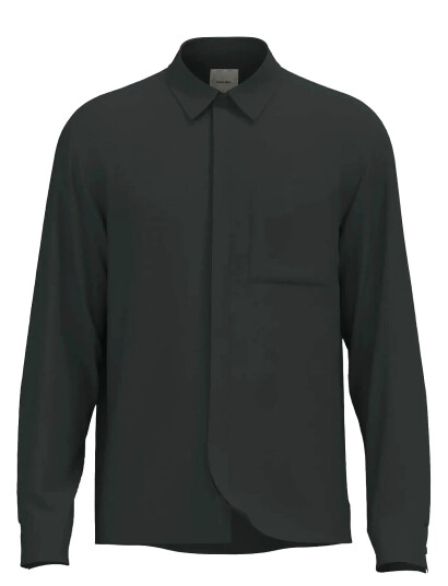 Calvin Klein Ls Cotton Nylon Relaxed Shirt Ja Black M Calvin Klein Ls Cotton Nylon Relaxed Shirt Ja Black M