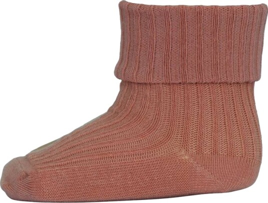 MP Bomull Rib Baby Sokker Copper Brown