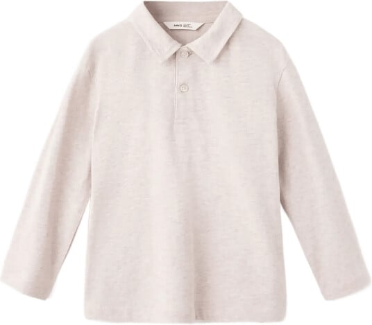 Mango Long Sleeves Cotton Polo Beige 5 6