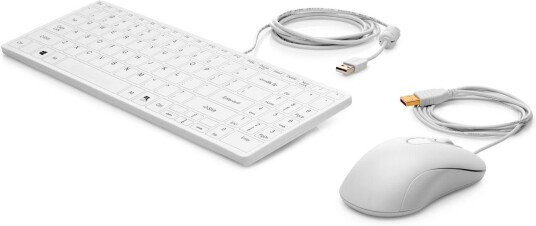 HP Kablet Tastatur og Mus Set med USB Tilkobling, Hvit