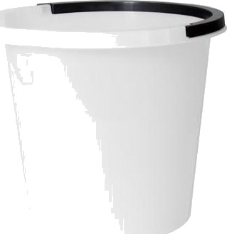 Spand 10 Ltr Rund Med Hank Hvid,5 Stk/Krt