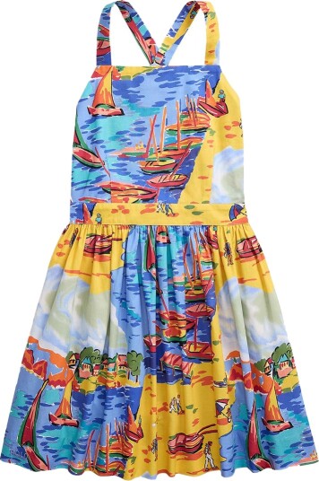 Polo Ralph Lauren Kjole Seaside Village Haven Polo Ralph Lauren 12 år 152 Kjole Blå Gul