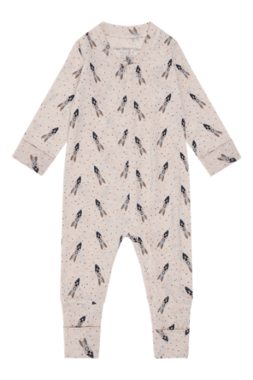 Hust & Claire Mocel Rocket ull/tencel heldress til barn - wheat melange