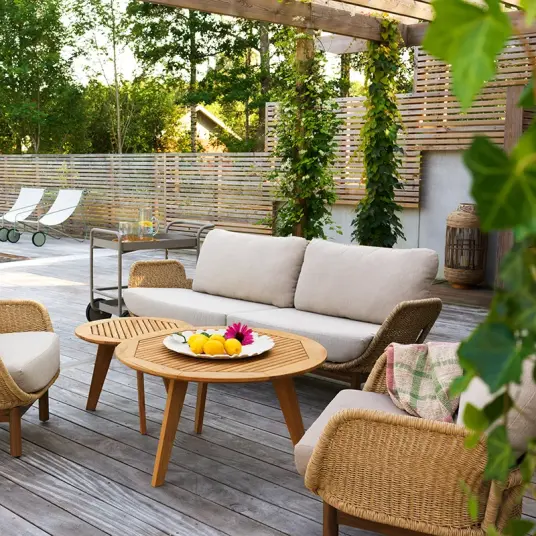 Brafab Lily 2,5 seters sofa Twist straw / Plush wheat / teak Brafab Lily 2,5 seters sofa Twist straw / Plush wheat / teak