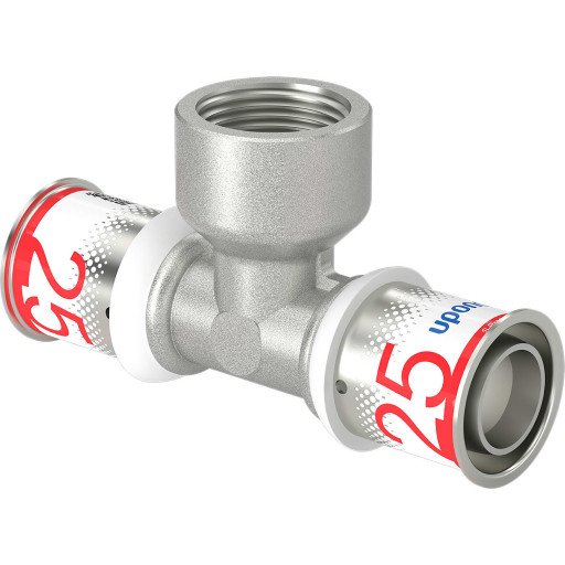 Uponor S-Press T-skjorte redusert m/sokkel 25-Rp3/4"FT-25