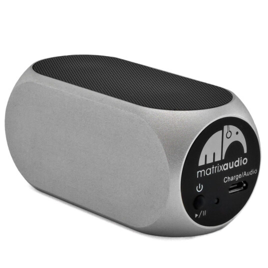 Matrix Audio Bluetooth ladbar 6 watt Stereo reisehøyttaler Sølv Matrix Audio Bluetooth ladbar 6 watt Stereo reisehøyttaler Sølv