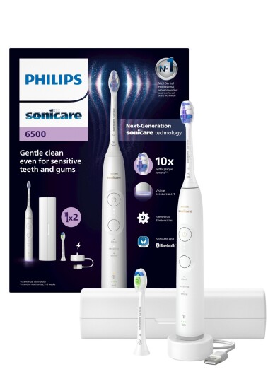 Philips Sonicare 6500 Series HX7410/02 elektrisk tannbørste med 3 børsteinnstillinger, oppladbar, hvit Philips Sonicare 6500 Series HX7410/02 elektrisk tannbørste med 3 børsteinnstillinger, oppladbar, hvit
