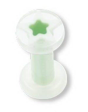 Utgått Green Star Akryl Hvit Piercing Plugg Strl 1.2 mm