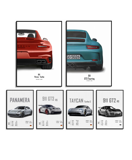 Plakat – Porsche ikoner – Den ultimate samlingen / Sett av 6
