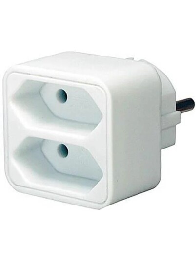 Brennenstuhl 2 Vekselkontakt Euro Adapter Hvit
