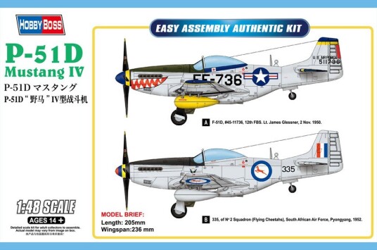 HobbyBoss P-51D Mustang IV Jagerfly Byggesett 1:48