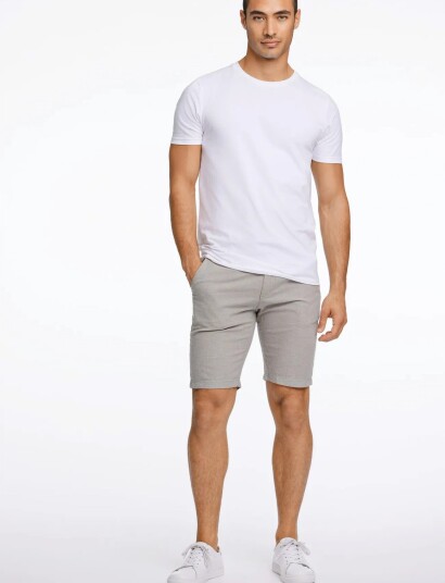 Lindbergh Linen Shorts   Grey   XXXL