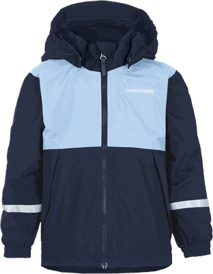 Didriksons Theron Kids Shell Jacket regnjakke barn Blue 100