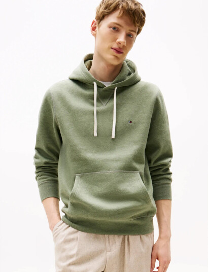 Tommy Hilfiger Ess Seasonal Fleece Hoody - Khaki green - XL Tommy Hilfiger Ess Seasonal Fleece Hoody - Khaki green - XL