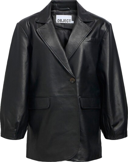 Object Jakke Objluna L/s LO Leather Jacket 146 Svart