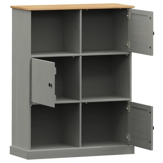 vidaXL Bokhylle VIGO gr? 90x35x114,5 cm heltre furu