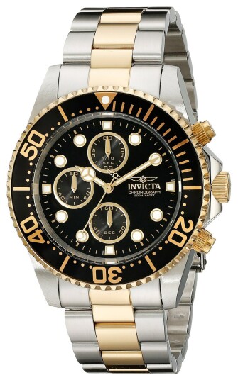 Invicta Herreklokke 1772 Pro Diver Sort/Gulltonet stål Ø43 mm