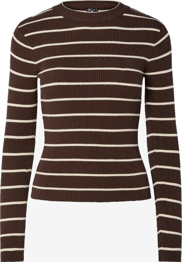Pieces Pcmira New Ls O Neck Knit Noos Bc   Brown   XS