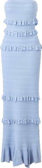 Gina Tricot Maxikjole Knitted Blå